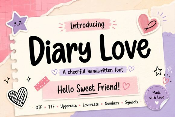 Diary Love: A Cheerful Font for Friendly Designs