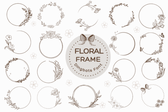 Floral Frame: Elegant Dingbat Font for Monograms