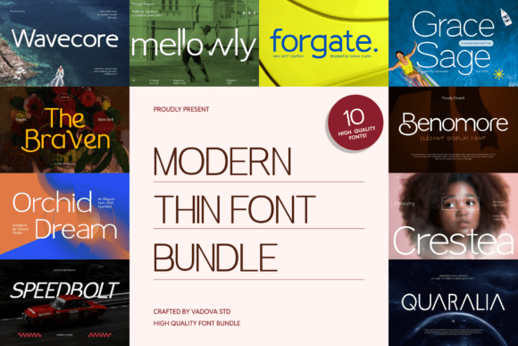 Modern Thin Bundle: Sleek Typography for Contemporary Design